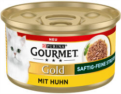 Gourmet 48x85g Gourmet Gold Succulents Delight finom csíkok csirke nedves macskatáp