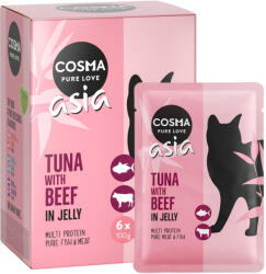 Cosma 6x100g Cosma Thai nedves macskatáp frissentartó tasakban - Tonhal & marha