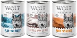 Wolf of Wilderness 6x400g Wolf of Wilderness adult nedves kutyatáp vegyes csomagban: csirke, sertés, hal