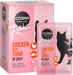 Cosma 6x100g Cosma Asia nedves macskatáp frissentartó tasakban - Csirke & tonhal