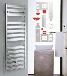 Lazzarini Capri egyenes dizájn törölközőszárítós radiátor, króm - 500x719 cm