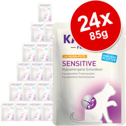 KATTOVIT 24x85g Kattovit Sensitive tasakos nedves macskatáp- - Vegyes csomag: csirke & kacsa + csirke & pulyka