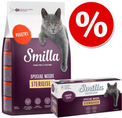 Smilla 1kg Smilla Sterilised halszáraz macskatáp+12x85g nedves macskatáp