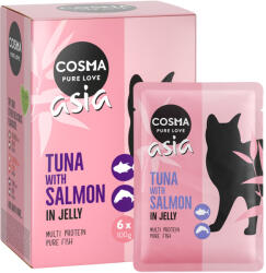 Cosma 6x100g Cosma Asia nedves macskatáp frissentartó tasakban - Tonhal & lazac