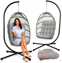 Sofotel Függőszék, Sofotel Maribella 290501, szürke, 108 x 73 cm ülés, fém váz, 19-41 cm állítható lánc, 140 kg teherbírás, beltéri/kültéri (TE290501)