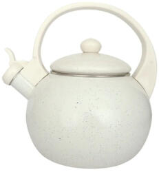 Kinghoff Ceainic cu fluier Kinghoff KH 2040, 2 l, interior emailat, compatibil cu plitele cu inducție, culoare crem (KH 2040)
