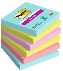 3M POSTIT Blocnotes autoadeziv, 76x76 mm, 6x90 coli, 3M POSTIT "Super Sticky", "Cosmic", mix de culori, 540 coli