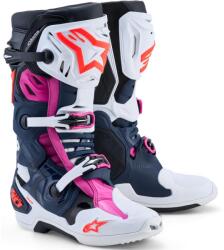 Alpinestars Ghete motocross Alpinestars TECH 10 Superventilate albastru închis-alb-negru-violet (AIM130-696)