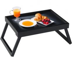 RRX Ágytálca Összecsukható Lábakkal, Reggeli az Ágyban, Laptop Asztal, Snack Tál, Kanapé Tálca - Fekete