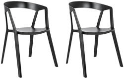 King Home Vibia Szék Szett Polipropilén Fekete Egymásba Rakható (KHM-210-APP-BLACK-SET2)