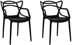 Modesto Design HILO Szék Készlet Polipropilén Fekete Minimalistás (2 db) (KHM-C1034-BLACK-SET2)