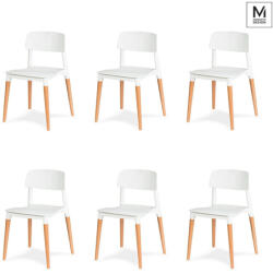 Modesto Design Ecco Szék Szett Polipropilén Bükk Fehér Skandináv 6 Darabos (KHM-C1015-WHITE-SET6)