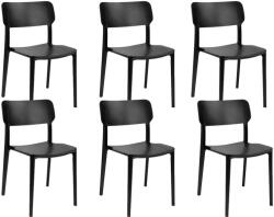 King Home Agat Premium Szék Készlet Polipropilén Fekete 6 Darabos (KHM-308-APP-BLACK-SET6)