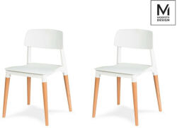 Modesto Design ECCO Szék Szett Polipropilén Bükk Fehér Skandináv Design (2 db) (KHM-C1015-WHITE-SET2)