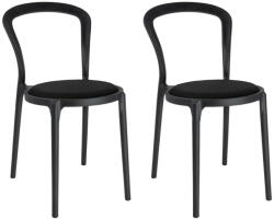 King Home Slim Szék Szett Polipropilén Szövet Fekete 2 db (KHM-PP-134A-BLACK-SET-2)