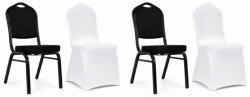 King Home Heron & Wedding Bankett Szék Szett Fekete Acél Fehér Huzattal (KHM-5900168839571)