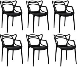 Modesto Design HILO Szék Szett Polipropilén Fekete 6 Darabos (KHM-C1034-BLACK-SET6)