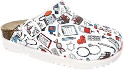 DR. FEET 16203 -as női Dr Feet bőr papucs - new medical (MDS-16203feherdoctor)