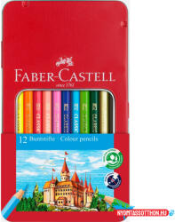 Faber-Castell Színes ceruza készlet hatszögletű kastélyos fém dobozban Faber-Castell 12klf. szín (ORI_68118)