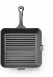 HENDI Tigaie grill pătrată din fontă HENDI, 250 × 250 mm, neagră