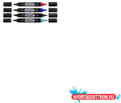 Centropen Alkoholos marker készlet, 1mm, /1-4mm, kéthegyű Centropen 1666, 4 különféle szín