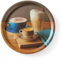 Hendi Tavă rotundă antiderapantă HENDI cu imprimeu Tasty Coffee, diametru 380 mm Tava