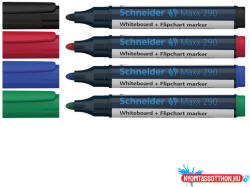 Schneider Tábla- és flipchart marker készlet 2-3mm, kerek végű Schneider Maxx 290, 4 különféle szín