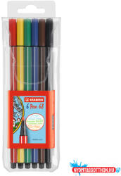 STABILO Rostirón, filctoll 1mm, M STABILO Pen 68, 6 különféle szín (ORI_33978)