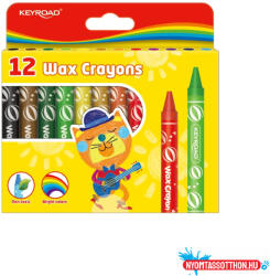 Keyroad Zsírkréta készlet 11x100 mm 12 db/bliszter Keyroad Wax Crayon vegyes színek (ORI_38552)