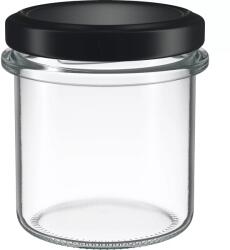 Weck Borcan de conservare cu capac negru cu filet 167 ml, set 2 buc