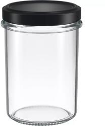 Weck Borcan pentru conservare cu capac negru cu filet 230 ml, set de 6 buc. , înalt