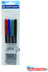 Centropen Alkoholos marker készlet, 1mm, kerek hegyű, Centropen 2536, 4 különféle szín