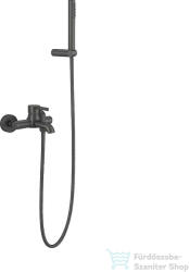 AREZZO design ASTRO kádtöltő csaptelep zuhanyszettel, gun metal AR-90322GM (AR-90322GM)