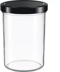 Weck Borcan pentru conserve cu capac negru cu filet 435 ml, set 6 buc