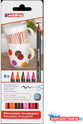 edding Ecsetirón porcelán marker 1-4mm, kerek Edding 4200/6, 6 warm klf. szín (ORI_67466)