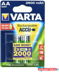 VARTA Elem tölthetõ akku AA ceruza 2600 mAH Power 2 db/csomag, Varta (ORI_42135)