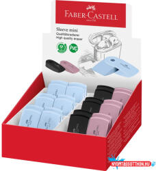 Faber-Castell Radír műanyag tartóban mini színátmenetes SLEEVE Faber-Castell égkék, fekete, rózsaszín (ORI_68172)