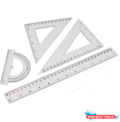  Vonalzó készlet 4 darabos 30cm, vonalzó, szögmérõ, 45° és 60° háromszög vonalzók (ORI_5999093839206)