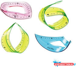 Keyroad Vonalzó készlet 30 cm, flexibilis 4 db/bliszter Keyroad vegyes színek (ORI_38551)