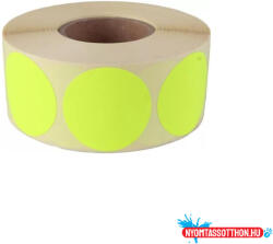  Etikett címke, 20mm, körcímke tekercses, 1000 címke/tekercs fluo sárga (ORI_67707)