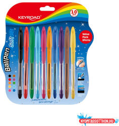 Keyroad Golyóstoll 0, 7 mm 10 db/bliszter Keyroad vegyes színek (ORI_38368)