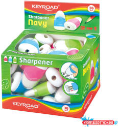 Keyroad Hegyező 1 lyukú tartályos, radírral 36 db/display Keyroad Navy vegyes színek (ORI_38399)