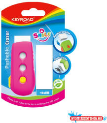 Keyroad Radír, PVC mentes 2 db/bliszter Keyroad Smile Eraser vegyes színek (ORI_38461)