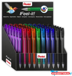 Pentel Golyóstoll kupakos 0, 35mm, háromszög fogózóna Pentel Feel it BX487-5E 60 db-os display (ORI_32667)