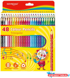 Keyroad Színes ceruza készlet 18 cm háromszögletű Keyroad 48 különféle szín (ORI_43648)