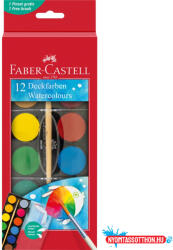 Faber-Castell Vízfesték készlet 30mm-es festék gombokkal + ecset Faber-Castell 12klf. szín (ORI_68352)
