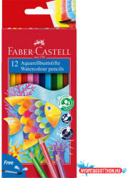 Faber-Castell Színes ceruza készlet hatszögletű akvarell + ecset Faber-Castell 12klf. szín