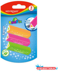 Keyroad Radír, PVC mentes 3 db/bliszter Keyroad Roo Fix vegyes színek (ORI_38468)