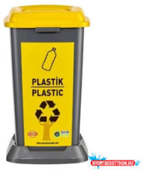 Planet Szemetes kuka műanyag szelektív 50 literes antracit/sárga UP900-214 (ORI_63667)