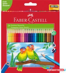 Faber-Castell Színes ceruza készlet háromszögletű + hegyező Junior papagáj Faber-Castell 24klf. szín - nyomtassotthon